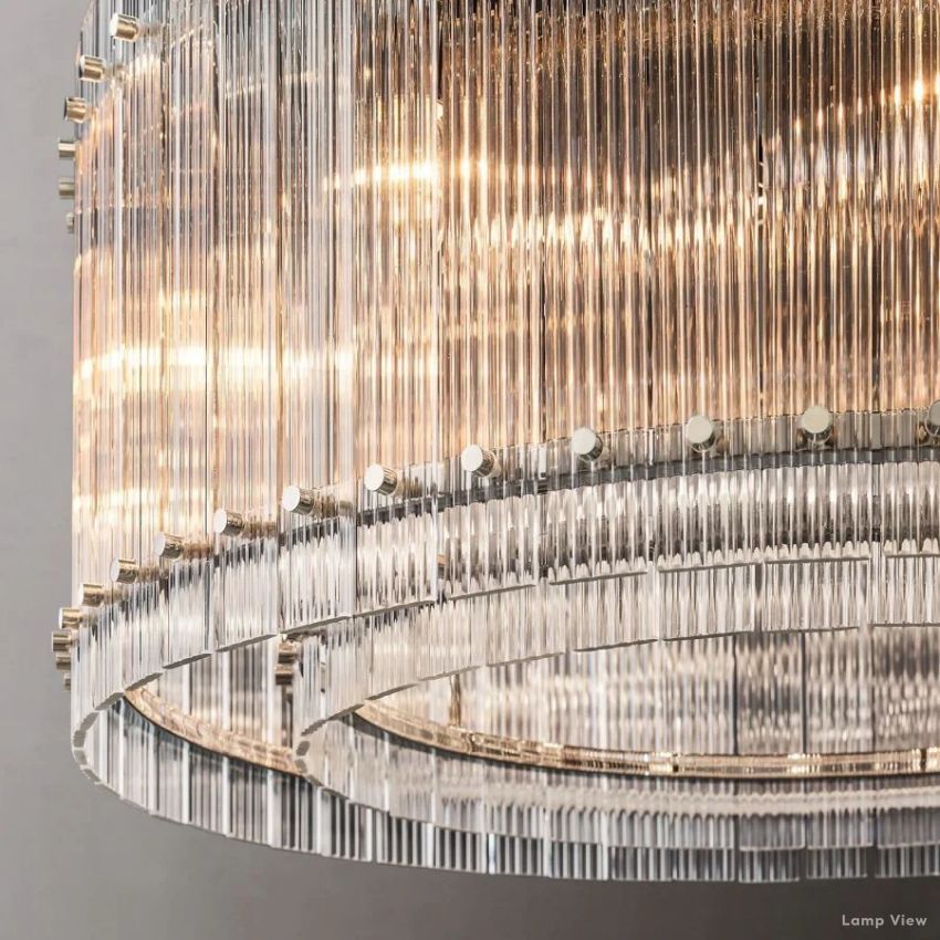 San Marco Ribbed Glass Round Chandelier 60"