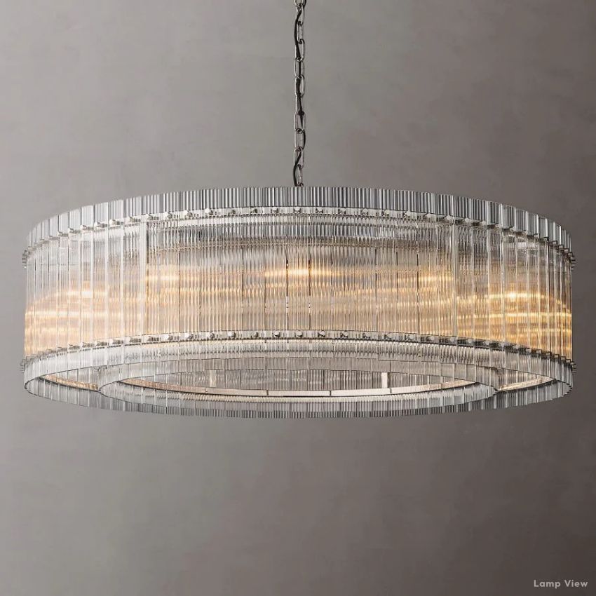 San Marco Ribbed Glass Round Chandelier 60"