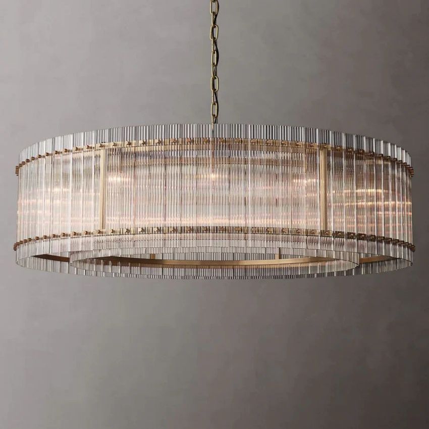 San Marco Ribbed Glass Round Chandelier 60"