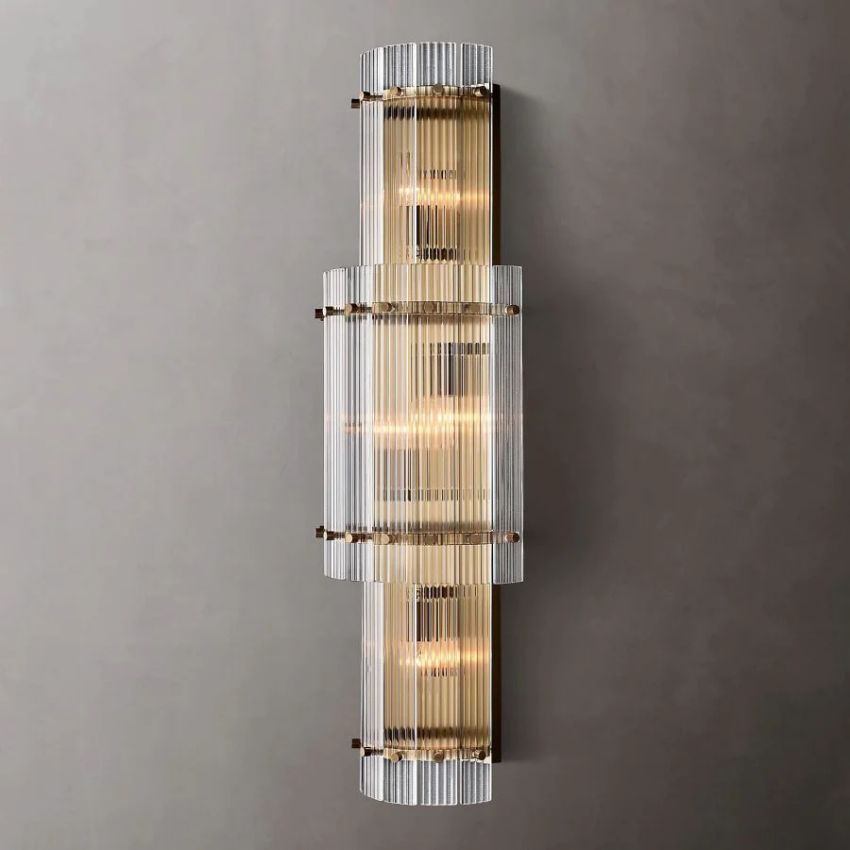 San Marco Ribbed Glass Round Wall Sconce