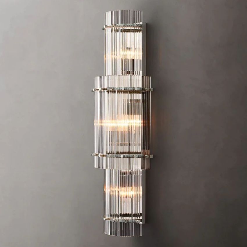 San Marco Ribbed Glass Round Wall Sconce