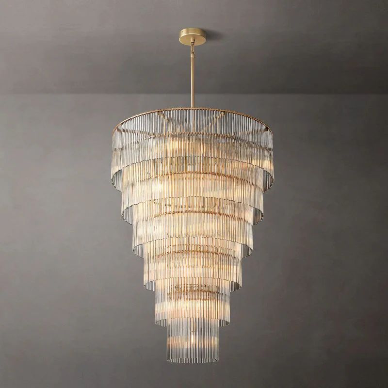 Amadeo Slender Crystal Grand Glass Chandelier 36"