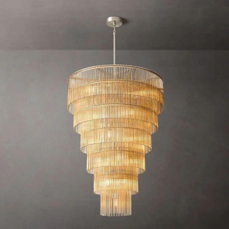 Amadeo Slender Crystal Grand Glass Chandelier 36"