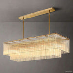 Amadeo Slender Crystal Rectangular Chandelier 54"