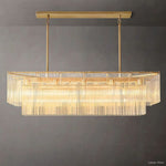 Amadeo Slender Crystal Rectangular Chandelier 54"