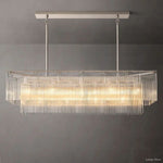 Amadeo Slender Crystal Rectangular Chandelier 54"