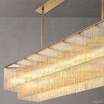 Amadeo Slender Crystal Rectangular Chandelier 72"