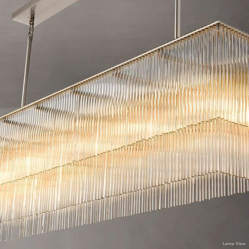 Amadeo Slender Crystal Rectangular Chandelier 72"