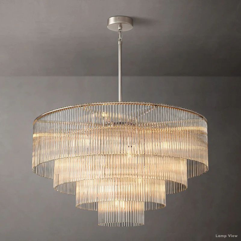 Amadeo Slender Crystal Round Chandelier 40"