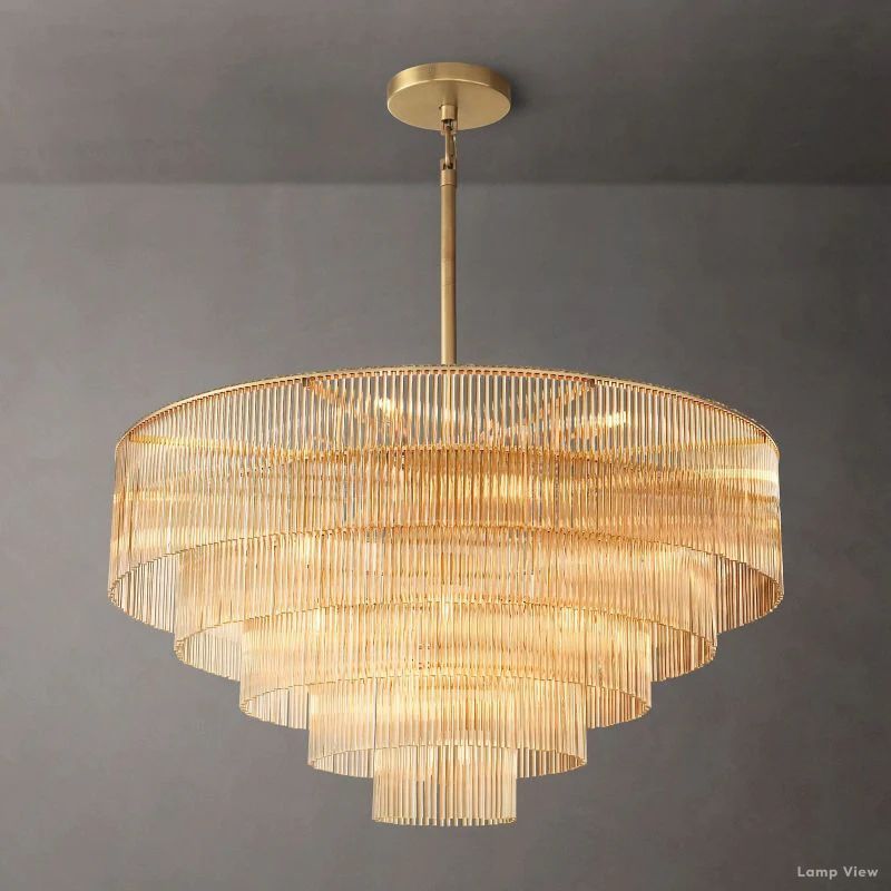 Amadeo Slender Crystal Round Chandelier 50"