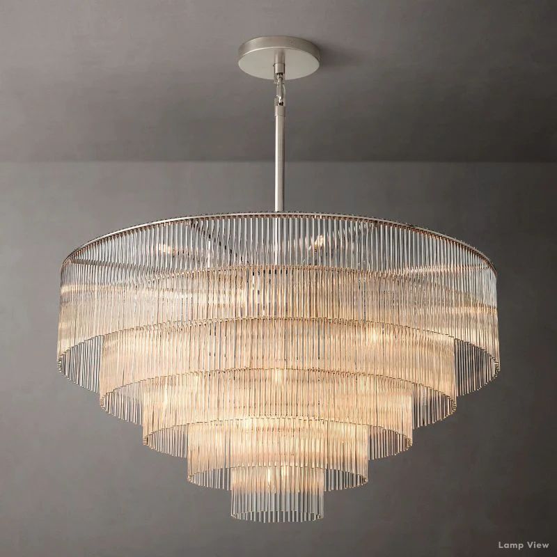 Amadeo Slender Crystal Round Chandelier 50"