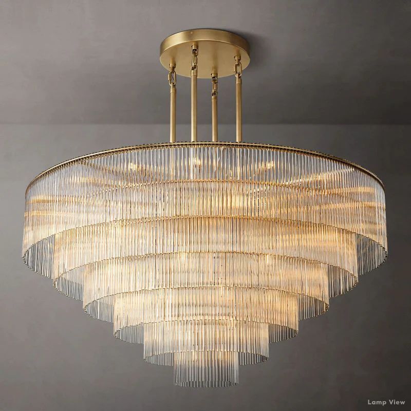 Amadeo Slender Crystal Round Chandelier 60"