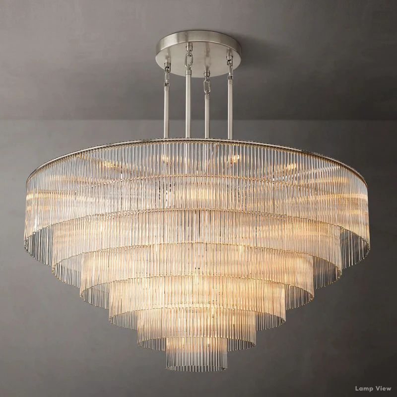 Amadeo Slender Crystal Round Chandelier 60"