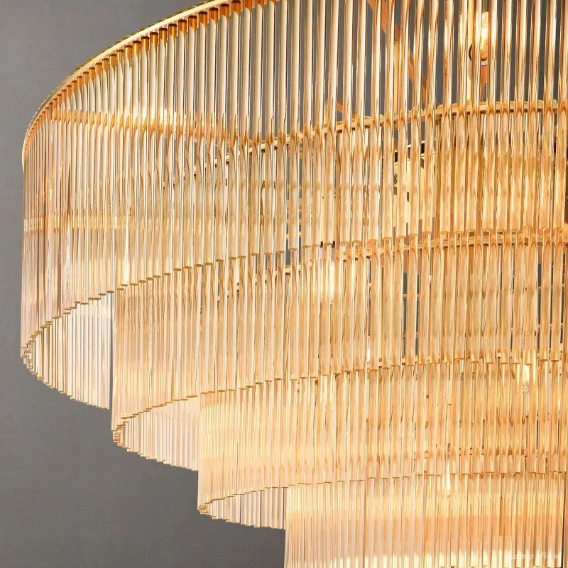Amadeo Slender Crystal Round Chandelier 60"