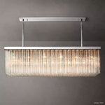 Cielo Ridged Glass Rectangle Chandelier 73"
