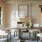 Aquitaine Conical Brass Linear Chandelier 72"
