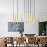 Aquitaine Conical Brass Linear Chandelier 72"