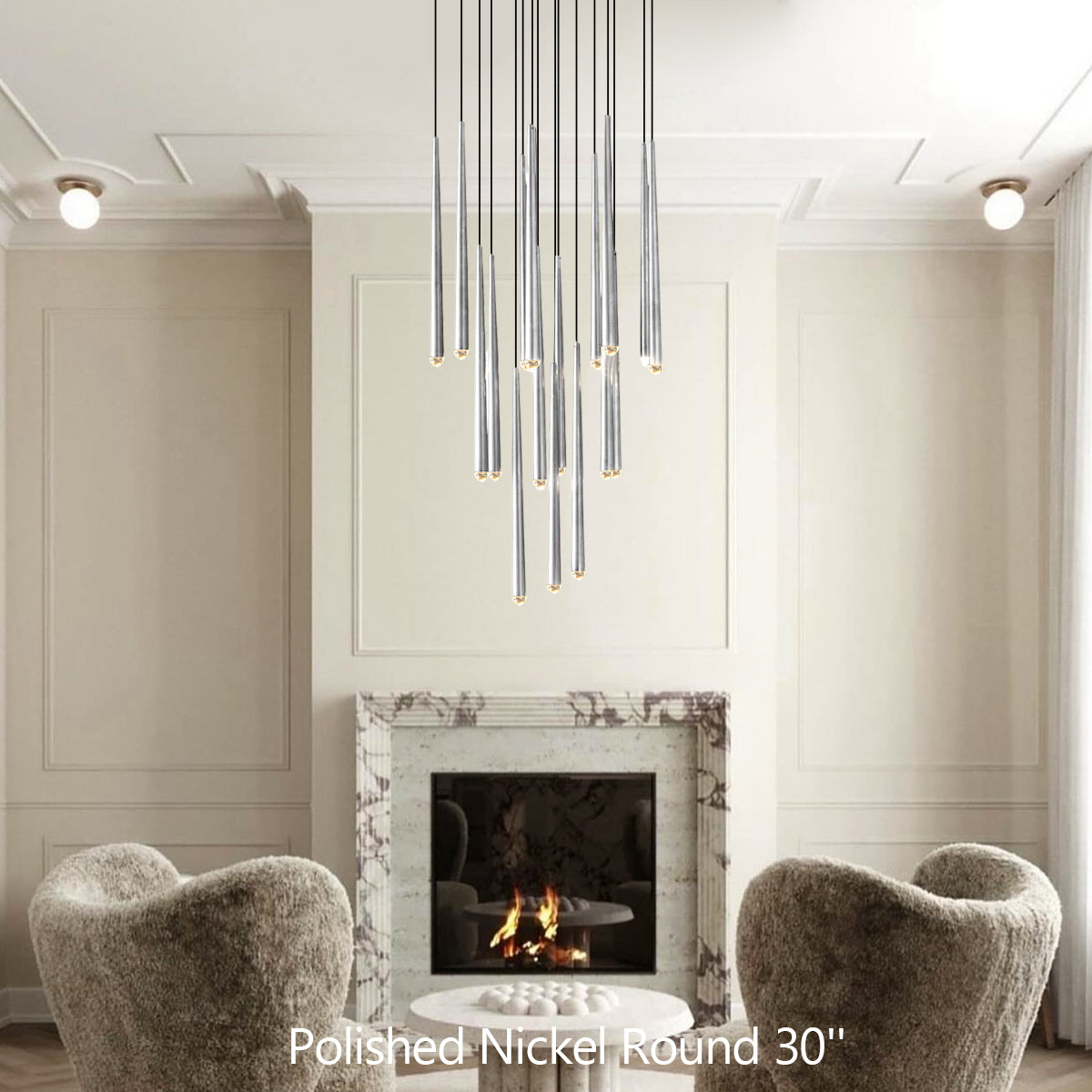 Aquitaine Conical Brass Round Chandelier 30"