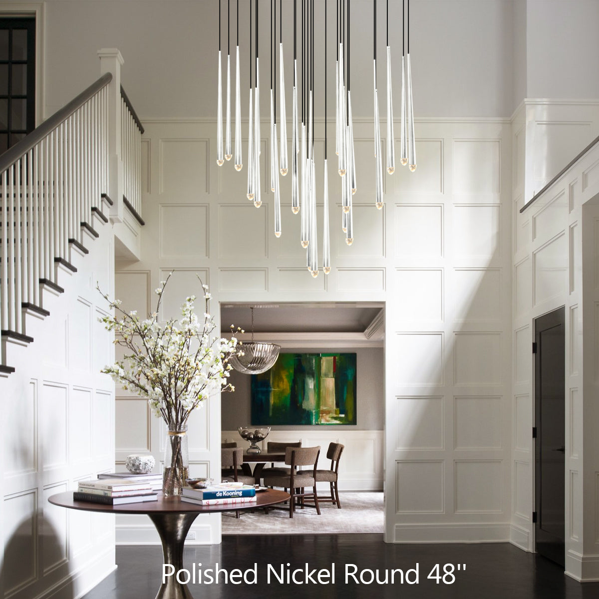 Aquitaine Conical Brass Round Chandelier 48"