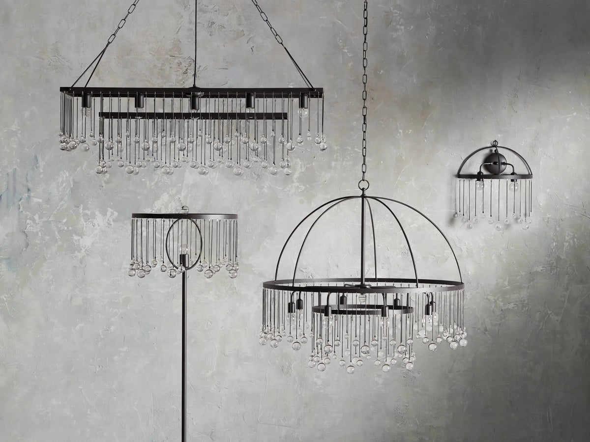 Aubrey Trailing Crystal Tiered Round Chandelier