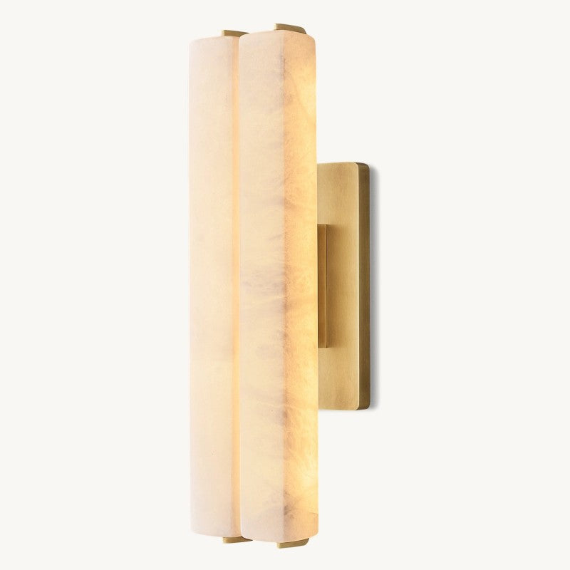 Audubon Vertical Alabaster Double Wall Sconce