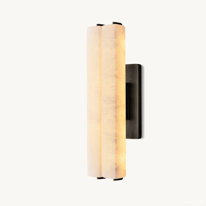 Audubon Vertical Alabaster Double Wall Sconce
