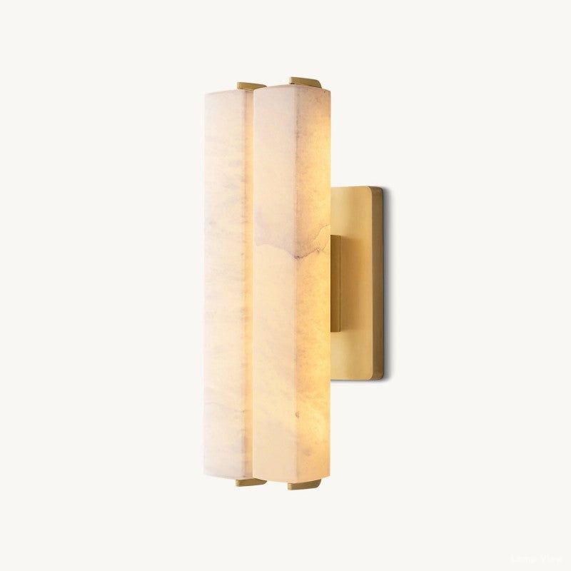 Audubon Vertical Alabaster Double Wall Sconce