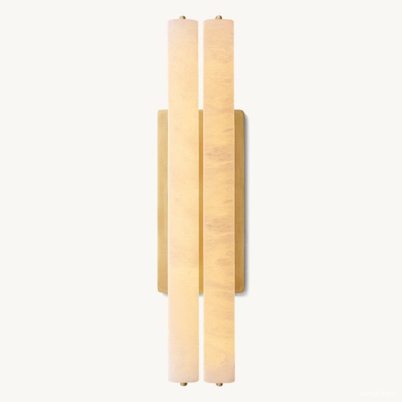 Audubon Vertical Alabaster Double Wall Sconce