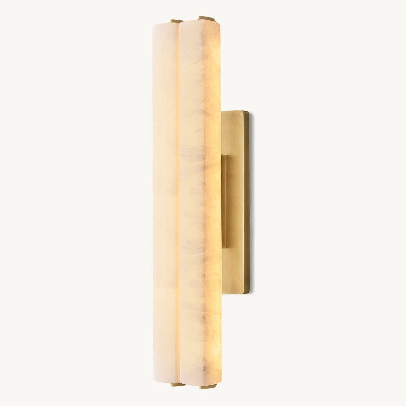 Audubon Vertical Alabaster Double Wall Sconce