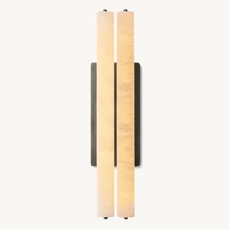 Audubon Vertical Alabaster Double Wall Sconce