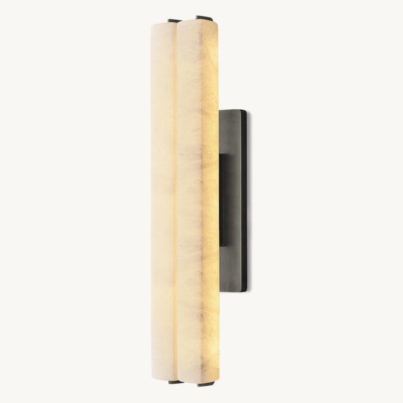 Audubon Vertical Alabaster Double Wall Sconce