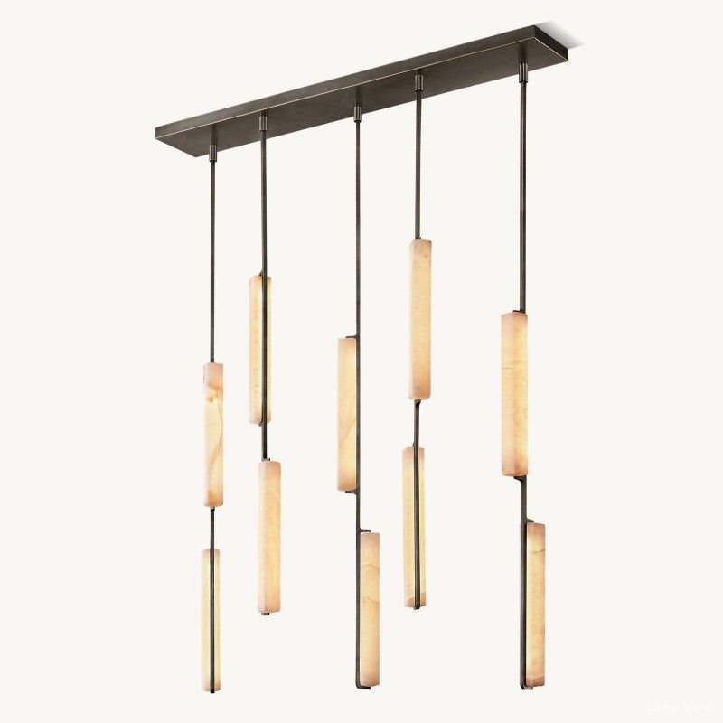 Audubon Vertical Alabaster Linear Chandelier 54"