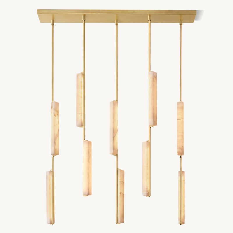 Audubon Vertical Alabaster Linear Chandelier 54"