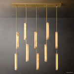 Audubon Vertical Alabaster Linear Chandelier 54"