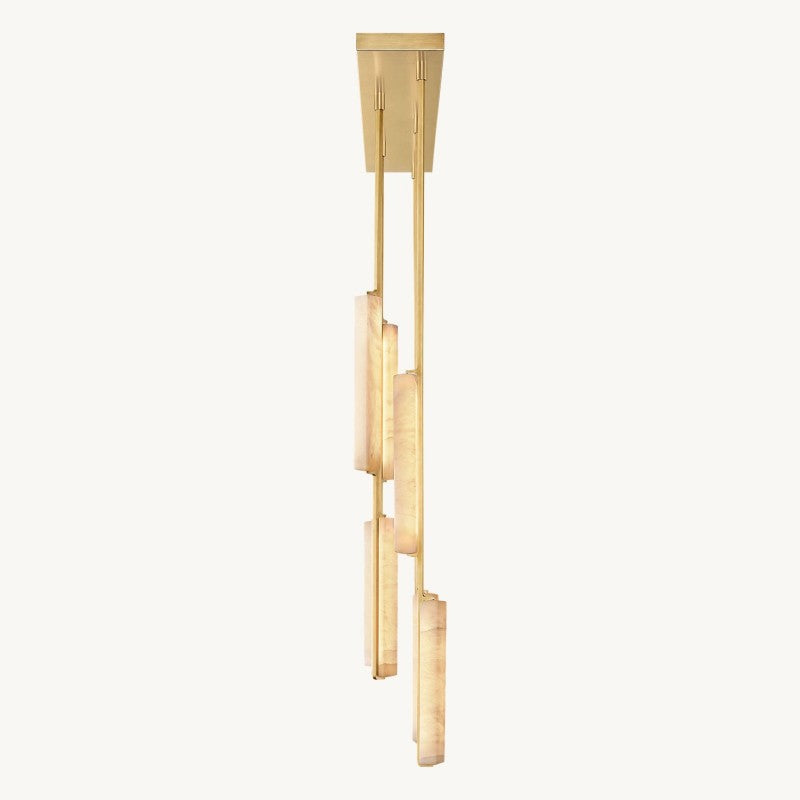 Audubon Vertical Alabaster Linear Chandelier 54"