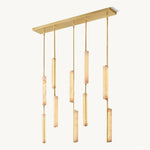 Audubon Vertical Alabaster Linear Chandelier 54"