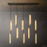 Audubon Vertical Alabaster Linear Chandelier 54"