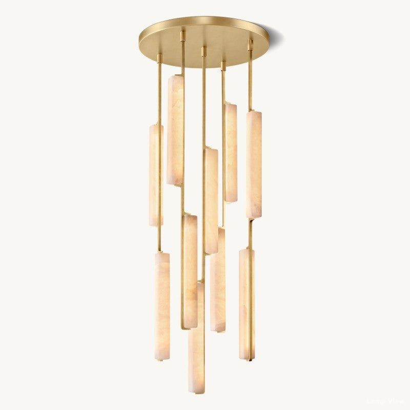Audubon Vertical Alabaster Round Chandelier 24"