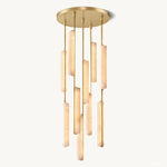 Audubon Vertical Alabaster Round Chandelier 24"