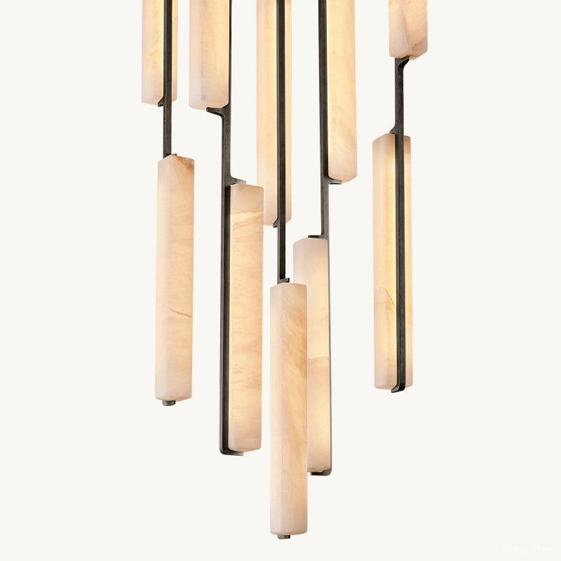 Audubon Vertical Alabaster Round Chandelier 24"