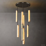 Audubon Vertical Alabaster Round Chandelier 24"