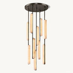 Audubon Vertical Alabaster Round Chandelier 24"