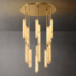 Audubon Vertical Alabaster Round Chandelier 40"