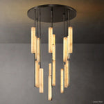 Audubon Vertical Alabaster Round Chandelier 40"