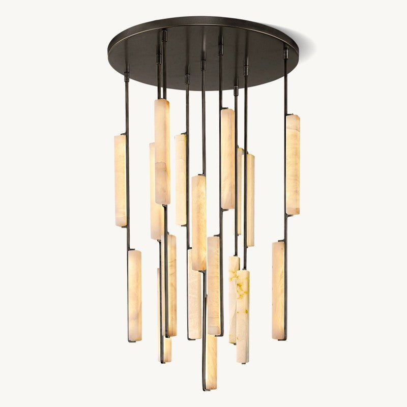 Audubon Vertical Alabaster Round Chandelier 40"