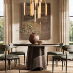 Audubon Vertical Alabaster Round Chandelier 40"