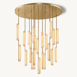 Audubon Vertical Alabaster Round Chandelier 56"