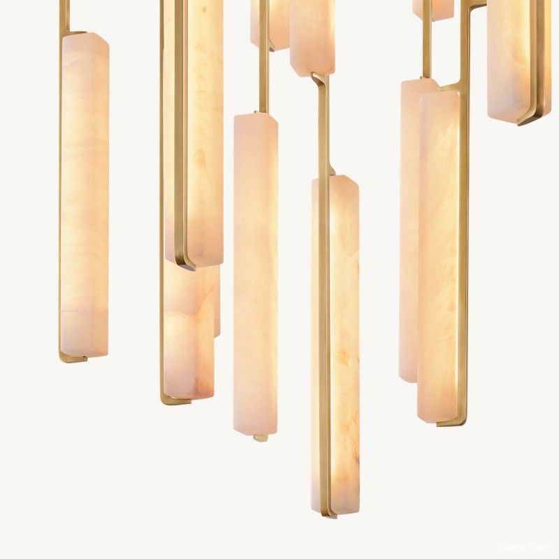 Audubon Vertical Alabaster Round Chandelier 56"