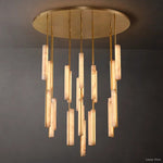 Audubon Vertical Alabaster Round Chandelier 56"