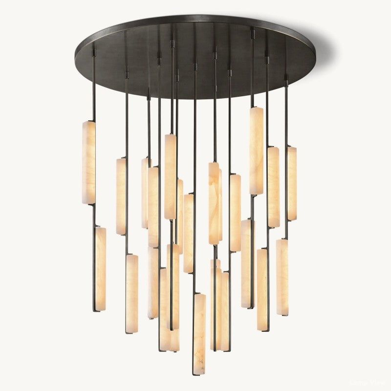 Audubon Vertical Alabaster Round Chandelier 56"